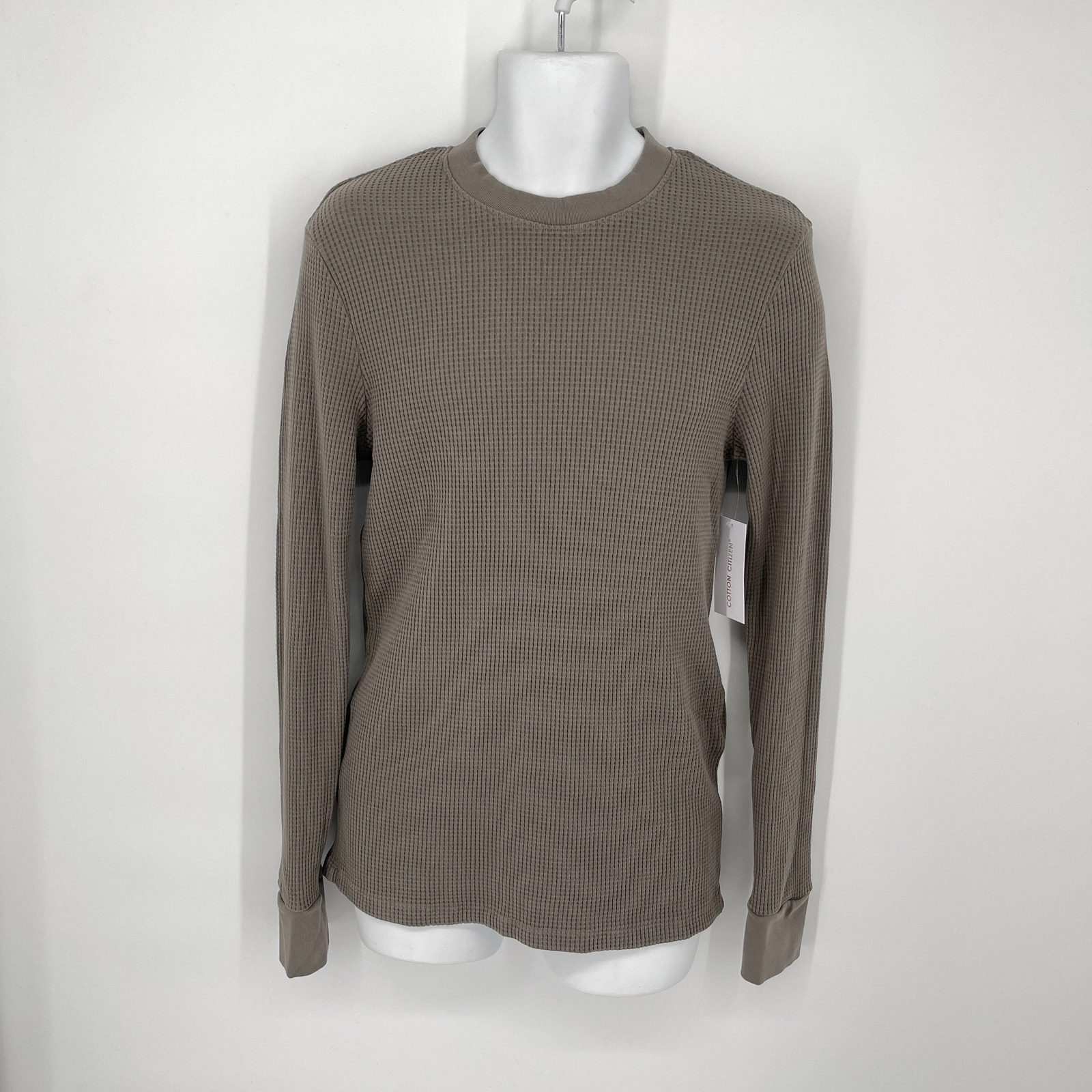 Cotton Citizen NEW Men's Cooper Thermal Shirt Long Sleeve Size M Taupe