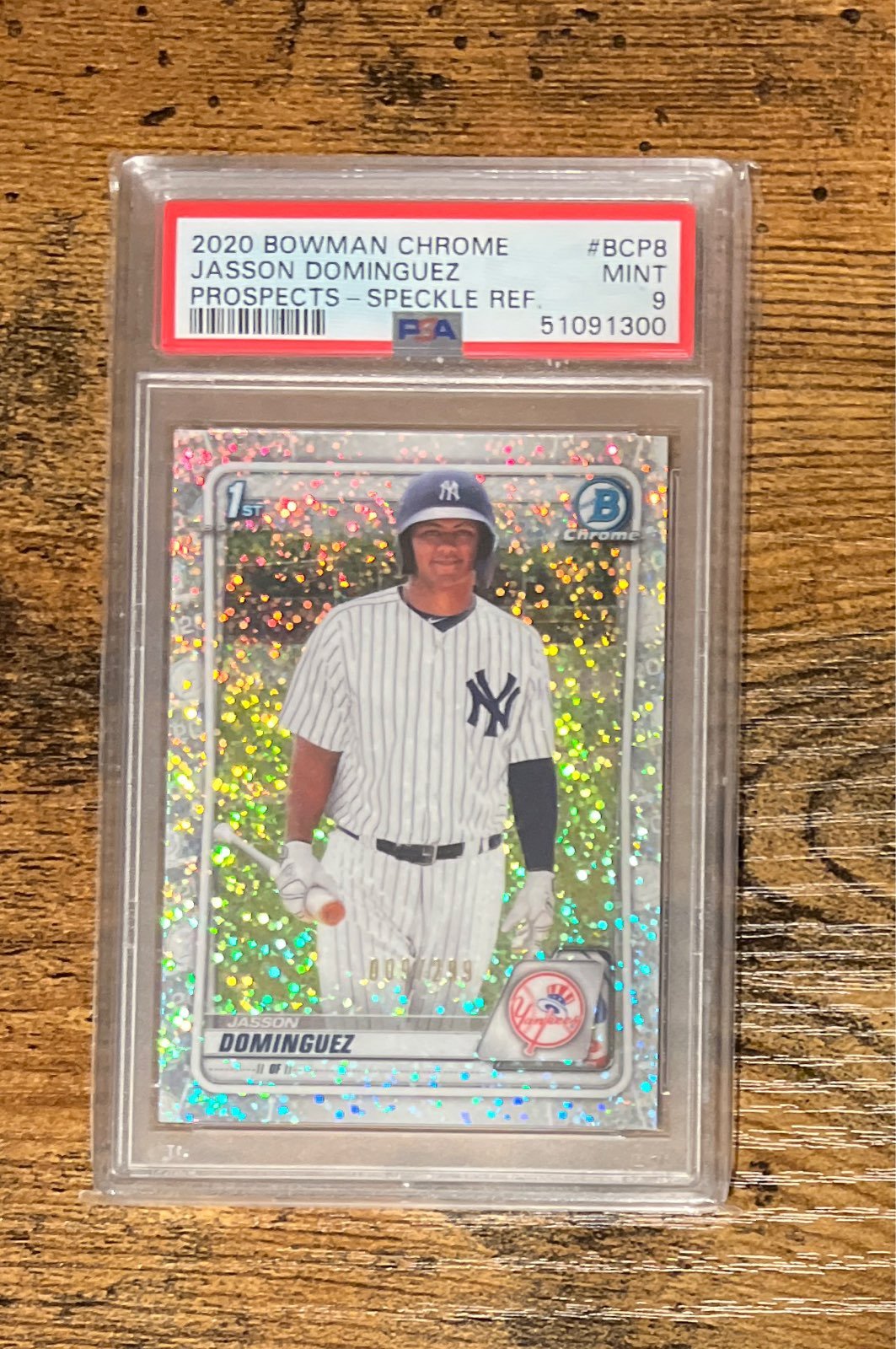 Jasson Dominguez SPECKLE /299 1st Bowman Yankees Baseball Cards