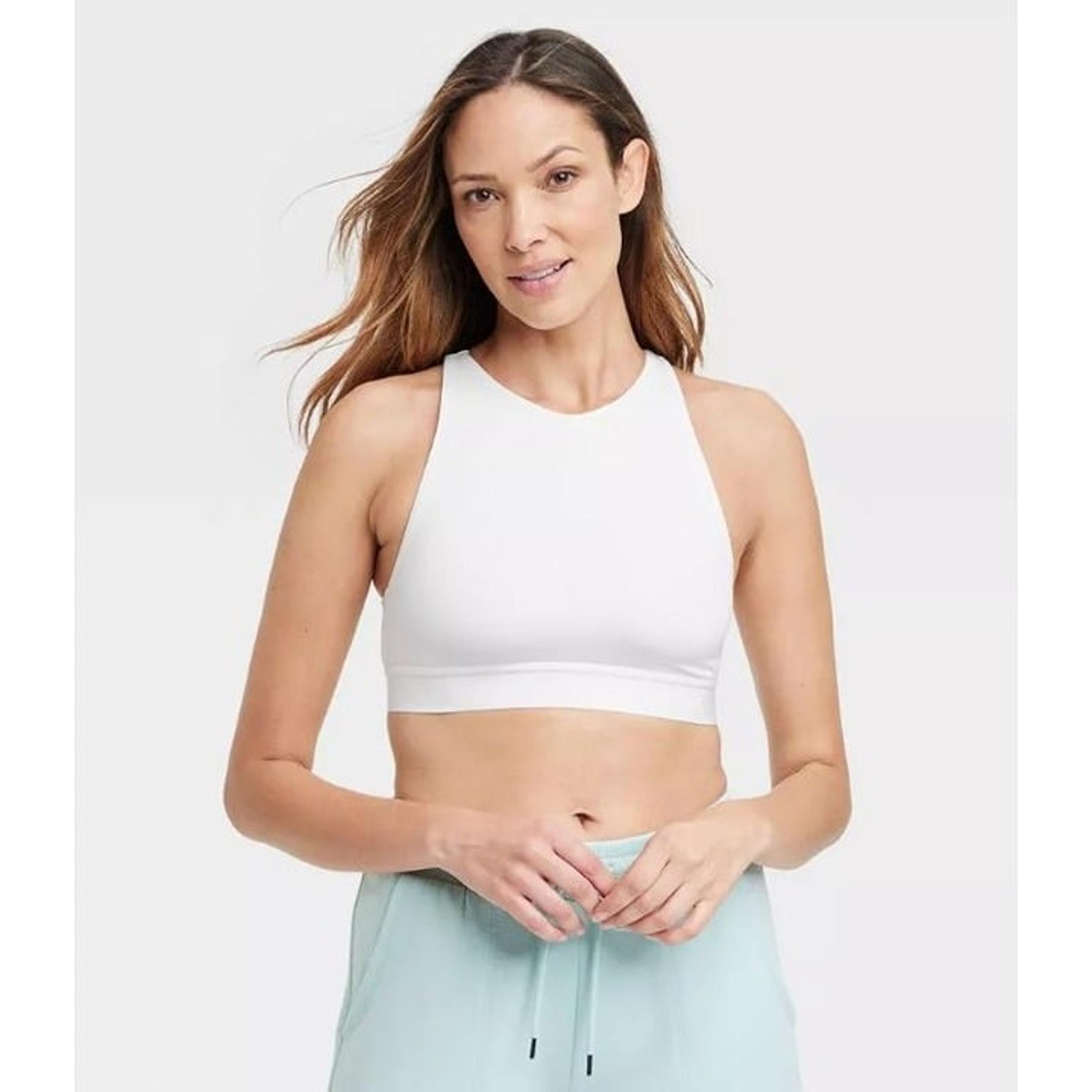 Auden Women's Cotton Stretch Cross Back Bralette White Size XL