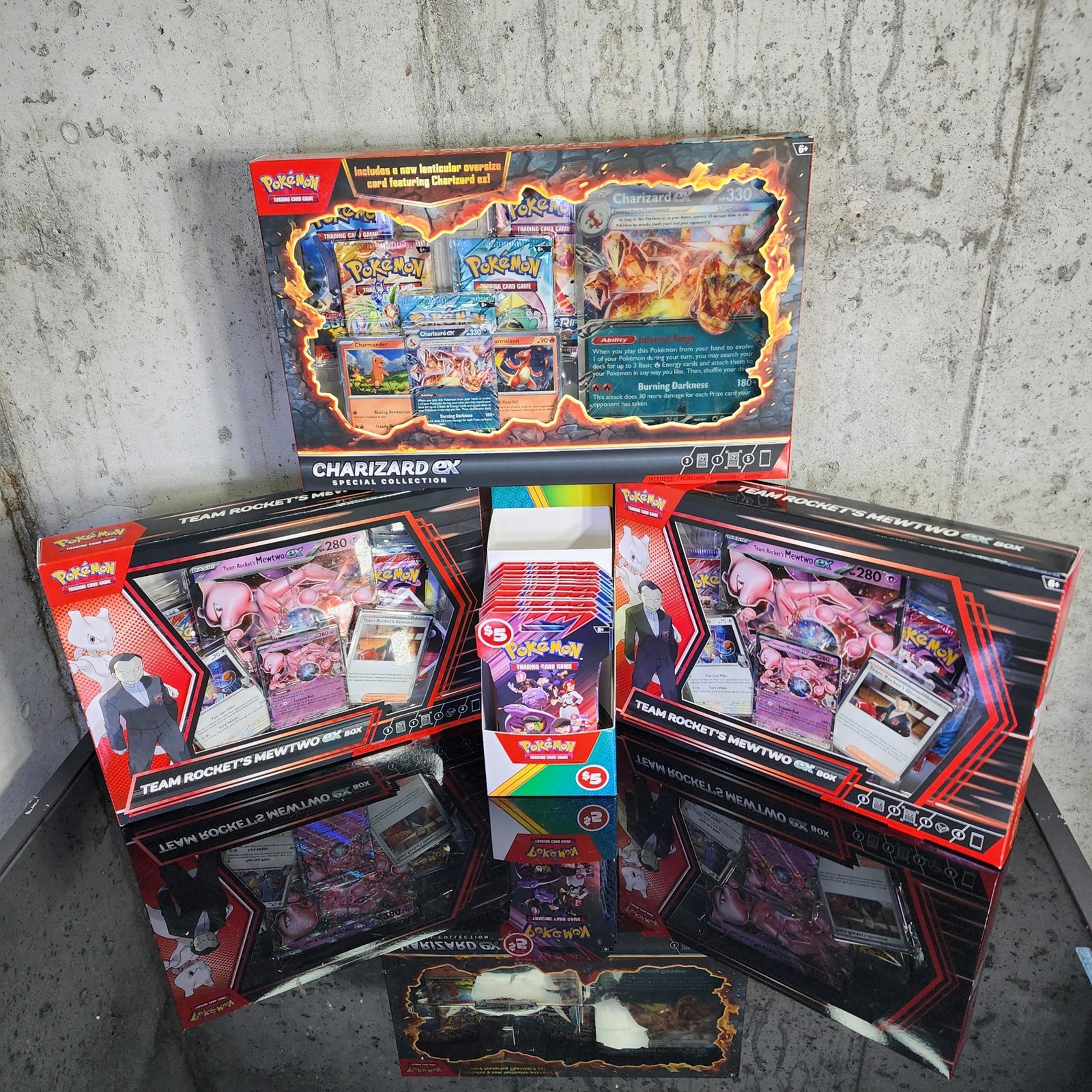 Charizard ex Special Collection, (2) Team Rocket's Mewtwo GX Box, 12 pack retail