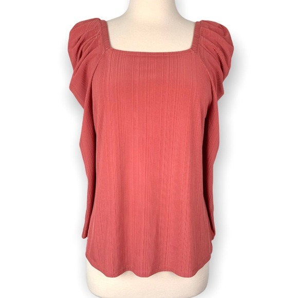 Square Neck Ribbed Long Sleeve Top NWT c established