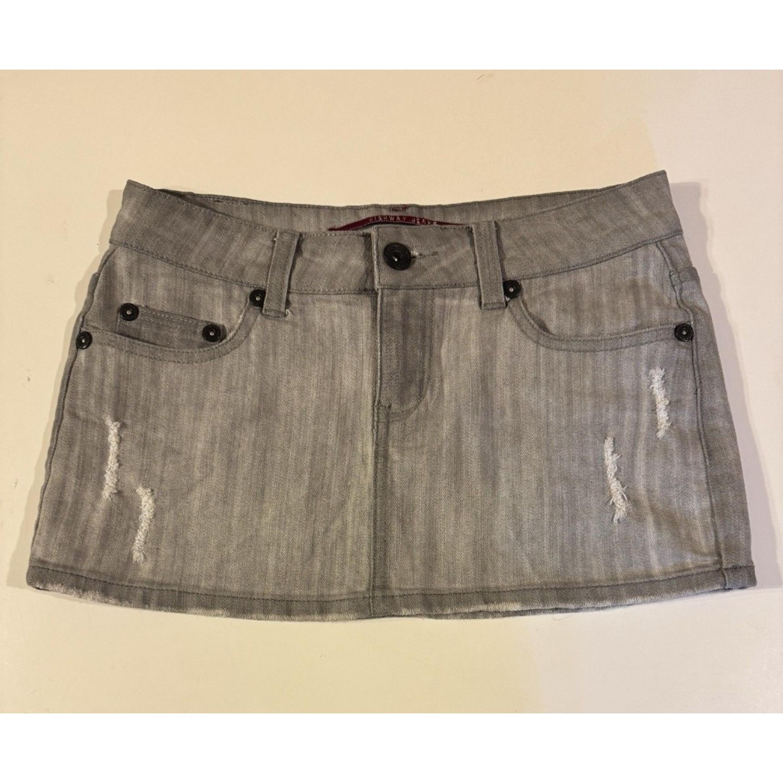 Highway Jeans Gray Denim Jean Mini Skirt  Juniors Size 5 (Women’s 2-4) 28” Waist