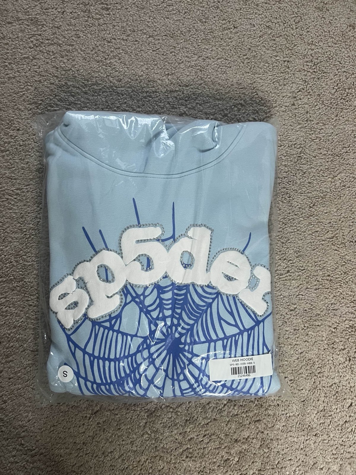 Sp5der hoodie blue with tag unopened just wanted to get rid of it