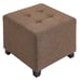 Tufted Ottoman Linen-Touch Fabric Upholstered Footrest Stool-AO