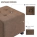 Tufted Ottoman Linen-Touch Fabric Upholstered Footrest Stool-AO