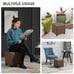 Tufted Ottoman Linen-Touch Fabric Upholstered Footrest Stool-AO