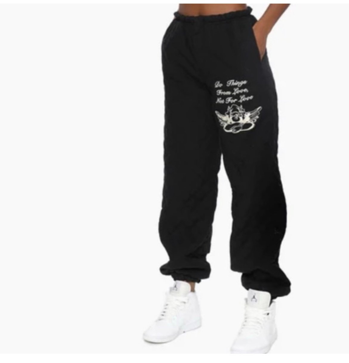 BOYS LIE FOR LOVE QUILT PANTS BLACK sz LARGE