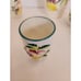 Vintage Juice set of 7 pitcher 9” and 6 cups 3.5” Handpainted Fruit basketweave