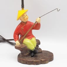 C.S. Co. Japan Chalkware Lamp Japanese Fisherman