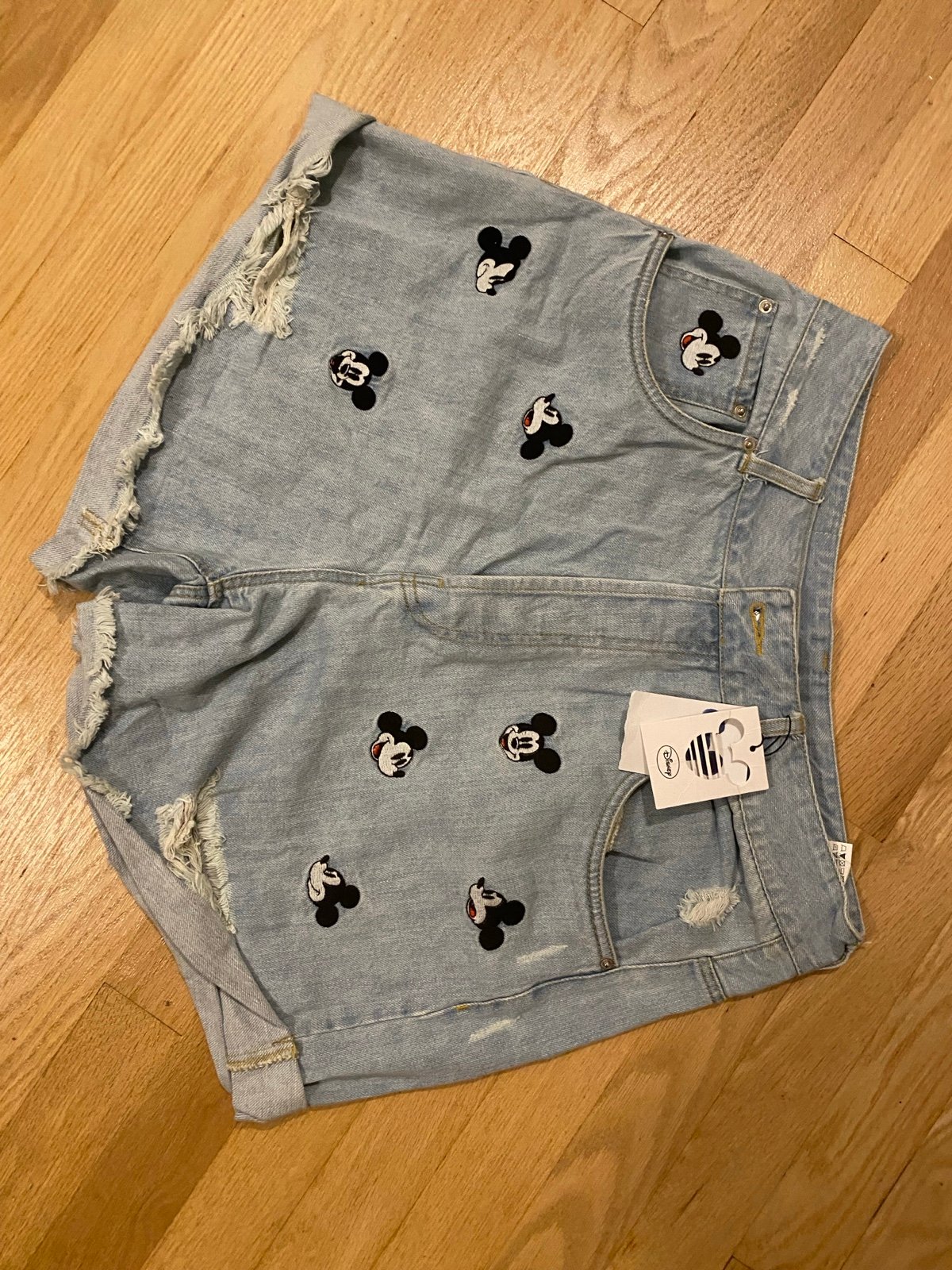 RARE ZARA Mickey Mouse denim shorts