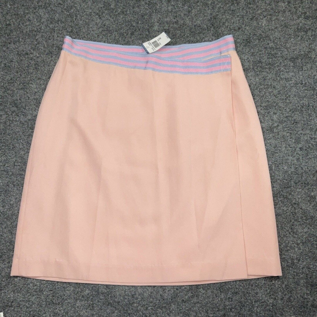 J. McLaughlin Skirt Womens Size 12 Pink Silk Cotton Hook&Loop Lined