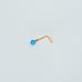 Solid 14kt gold blue Opal Nose Stud