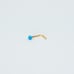 Solid 14kt gold blue Opal Nose Stud