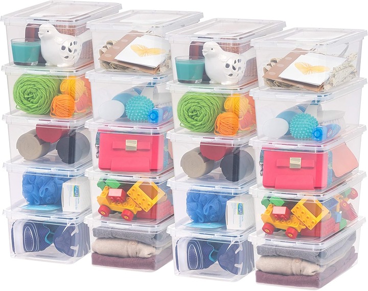 USA 6 Qt Clear Storage Box, BPA-Free Plastic Stackable Bin with Lid