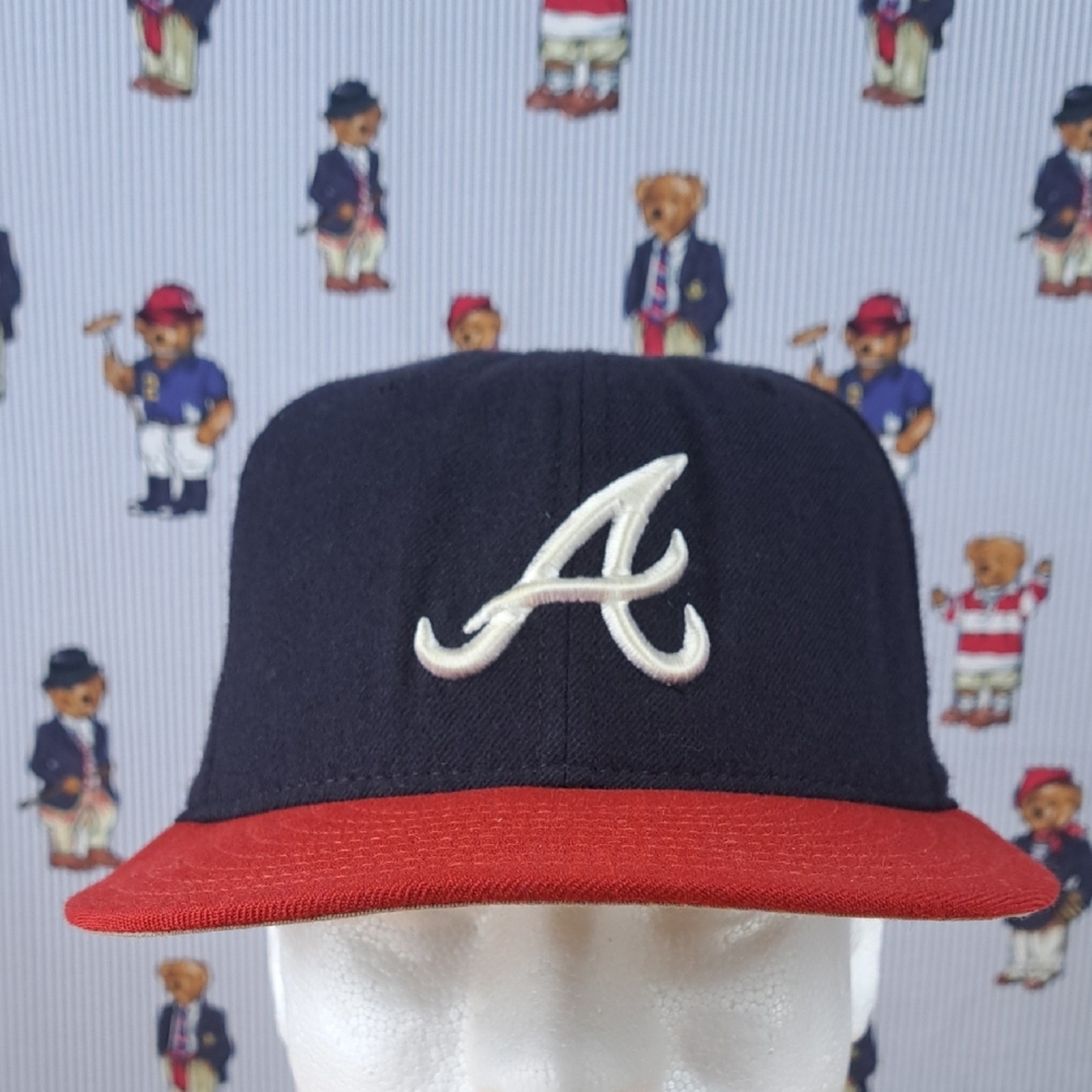 Vintage Atlanta Braves New Era Diamond Collection blue & red wool fitted hat71/8