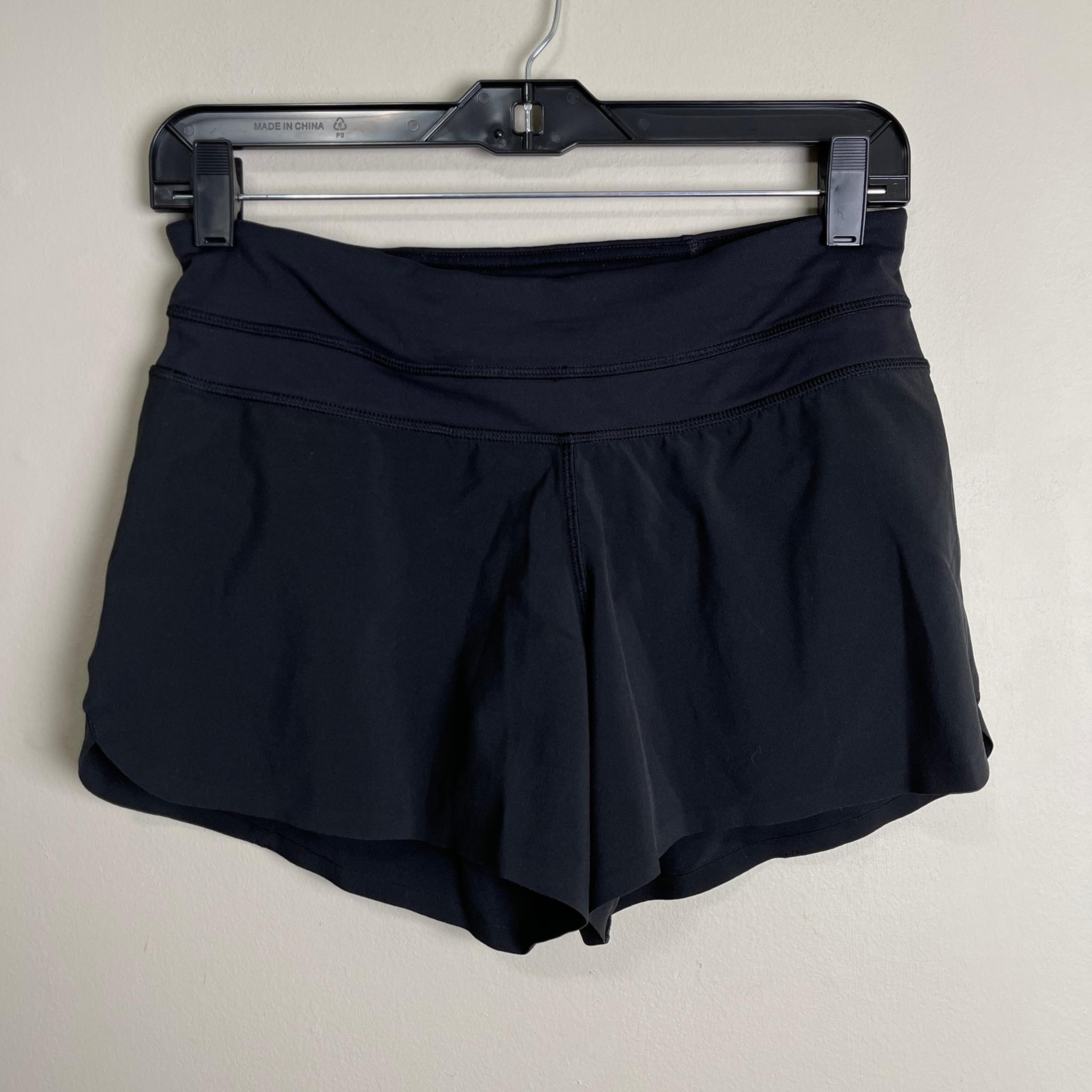 Lulu Lemon Running Shorts Pull On Zipper Pocket Draw String 4