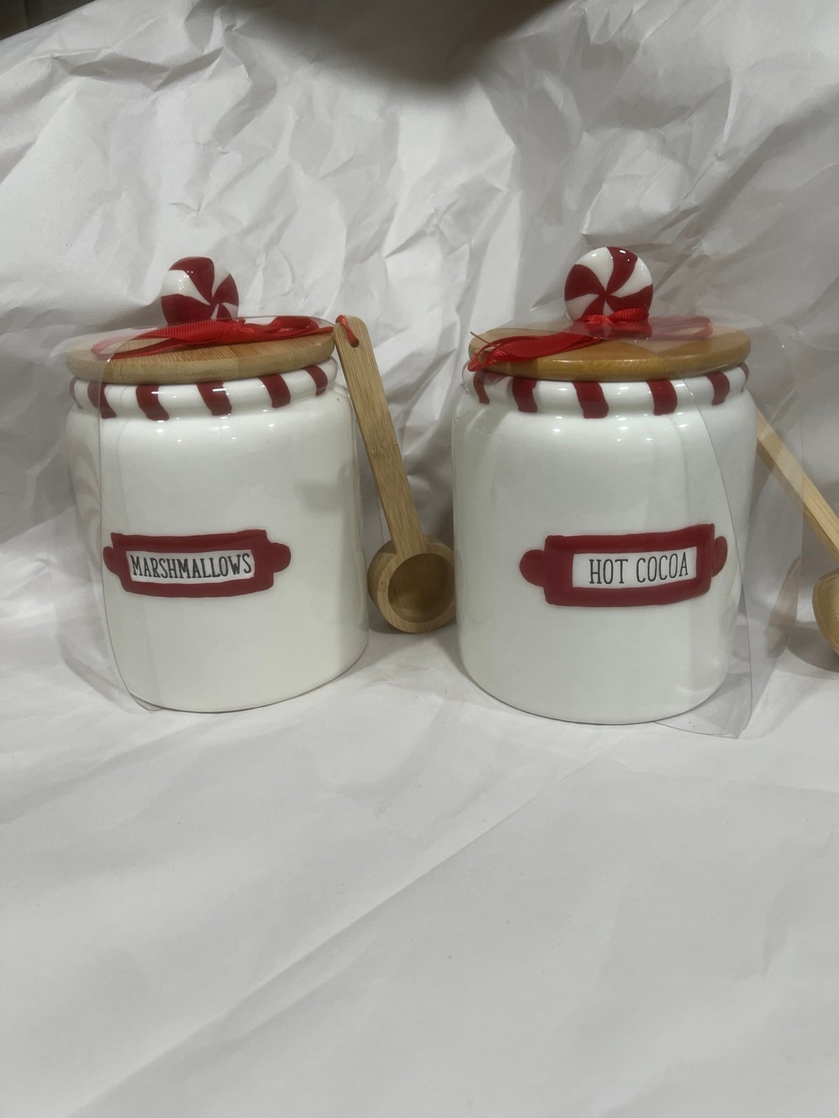 Marshmallows and hot cocoa canisters