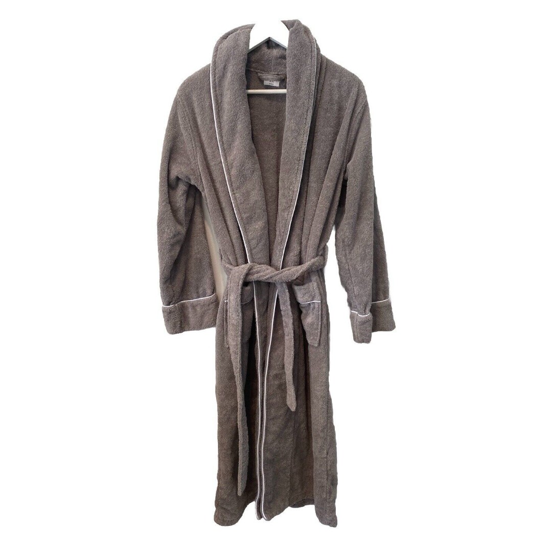Restoration Hardware Turkish Terry Cotton Robe Gray Unisex Size Small