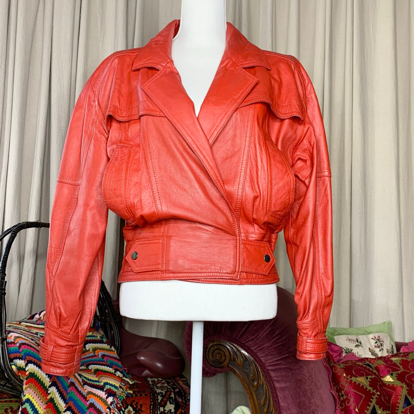 80s Red Leather Jacket