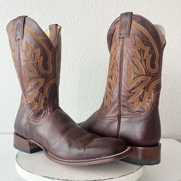 NEW Rod Patrick Mens Cowboy Boots 15AAAA Perro Loca Brown Square Toe Western