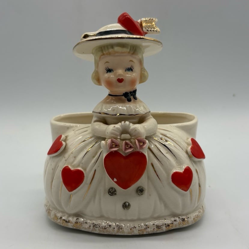Vintage Valentine Girl Planter Made Vintage Valentine Girl Planter Made in Japan