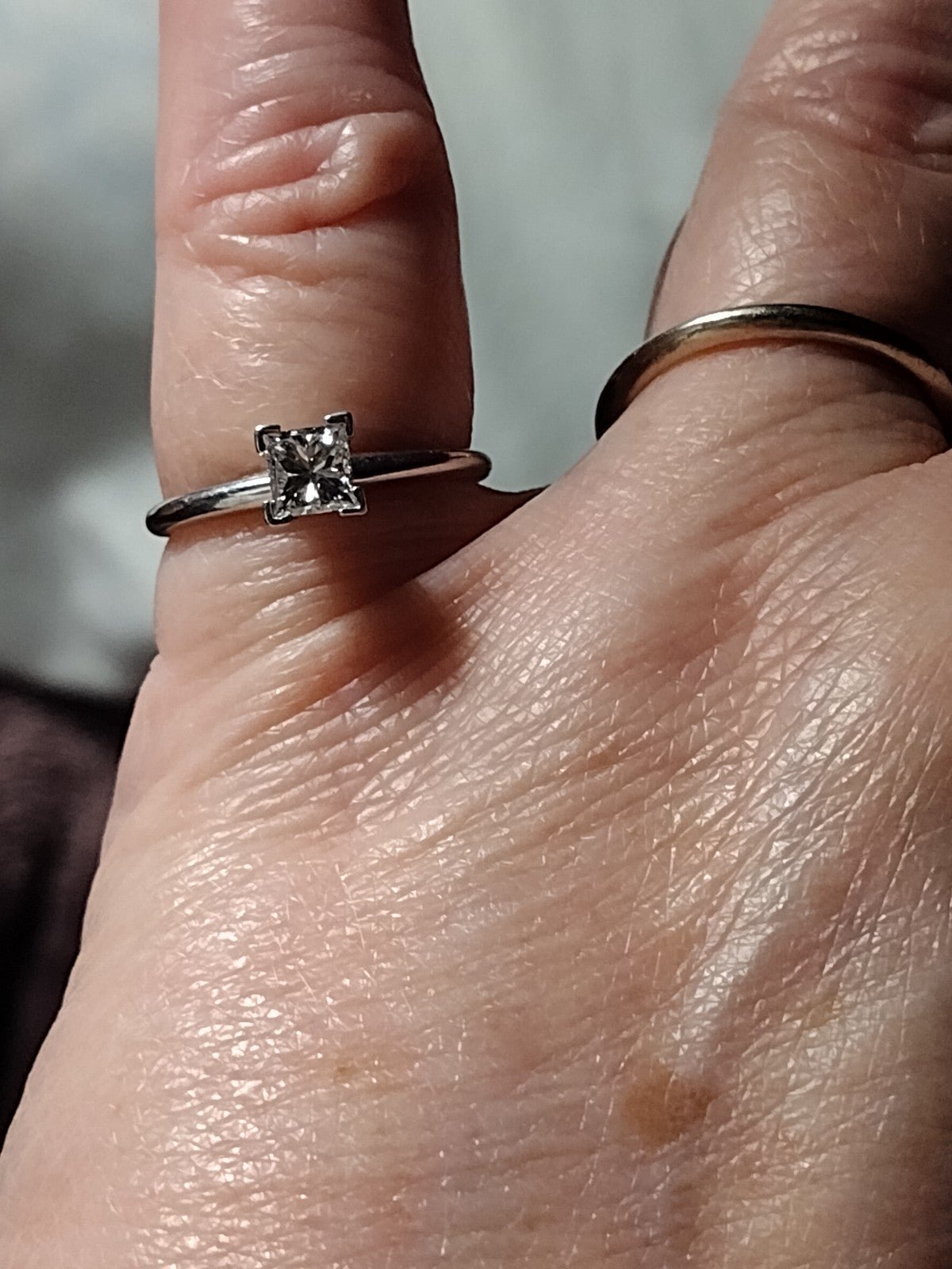 Platinum and 14k Diamond solitaire