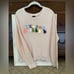 Rails light pink long sleeved crew neck crop sweatshirt with text details - L