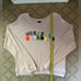 Rails light pink long sleeved crew neck crop sweatshirt with text details - L