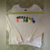 Rails light pink long sleeved crew neck crop sweatshirt with text details - L