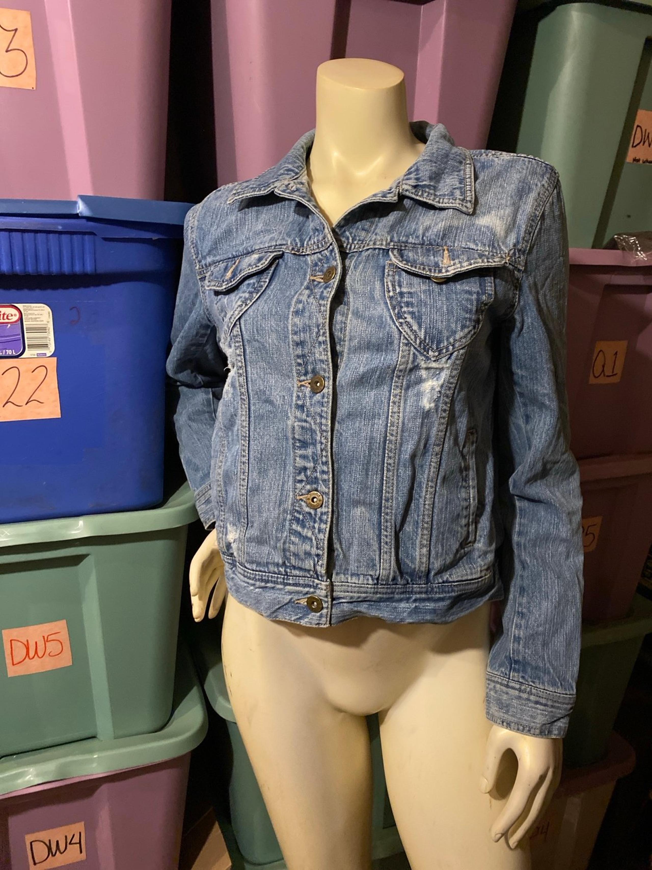 Womens Ladies Teens Vintage Mudd Denim Jean Blazer Jacket size Large Jeans Y2K