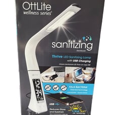 OttLite Wellness Series Thrive LED Sanitizing Lamp w USB Charging Reduces Glare