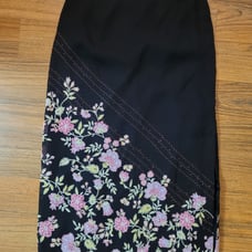 Floral beaded maxi skirt