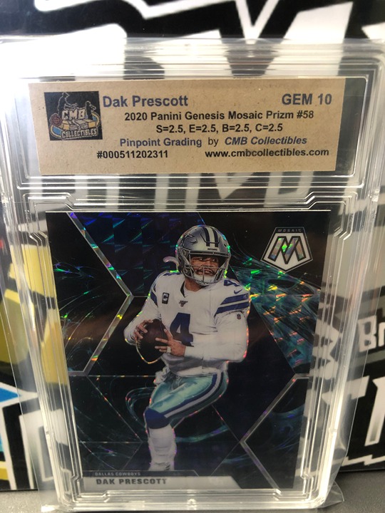 2020 Panini Dak Prescott Genesis Mosaic Prizm #58 Graded GEM 10! See description