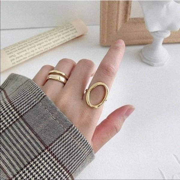 NEW Gold/925 Sterling Silver open Oval Ring