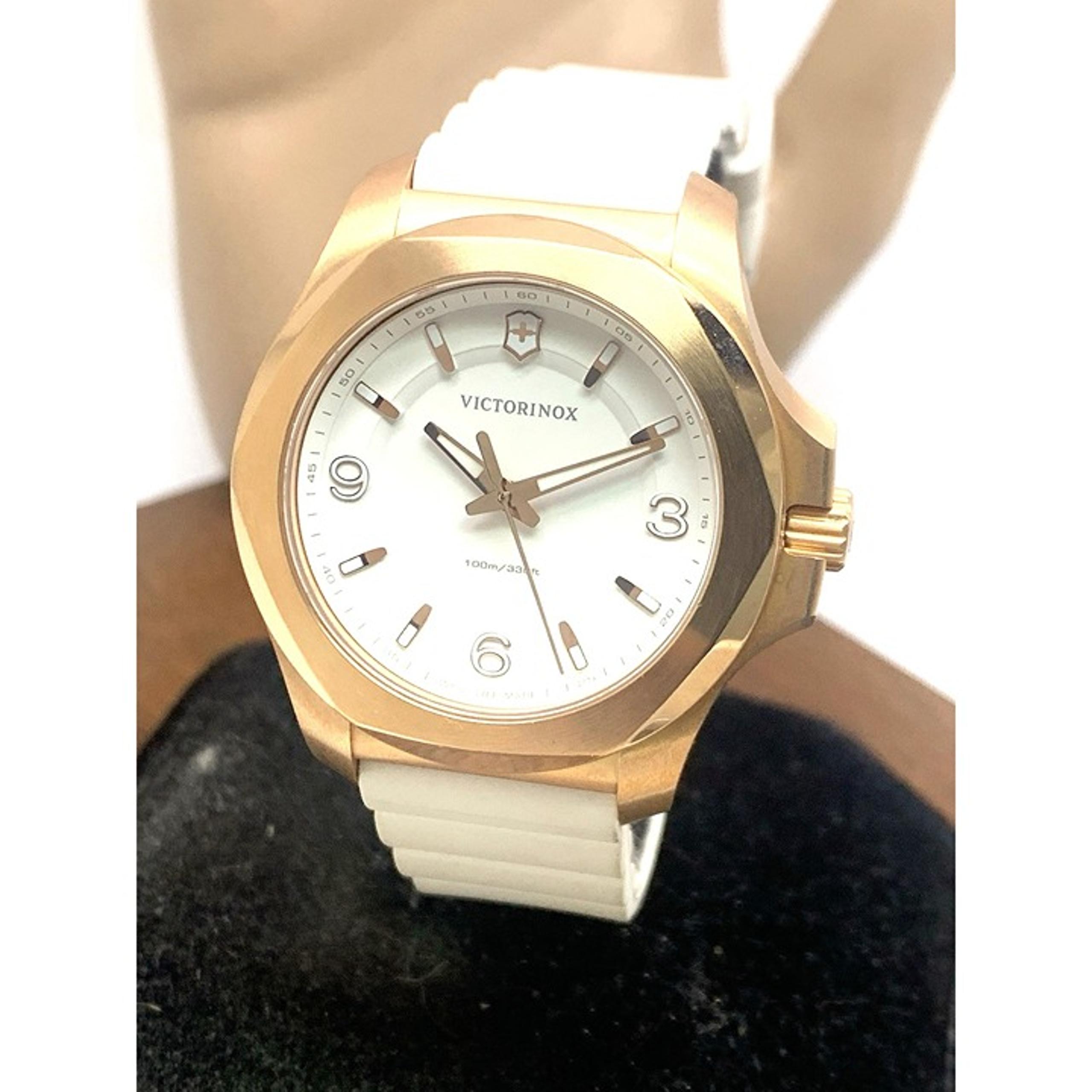 Victorinox Swiss Army Women's Watch 241954 INOX White Dial Quartz Rubber Band