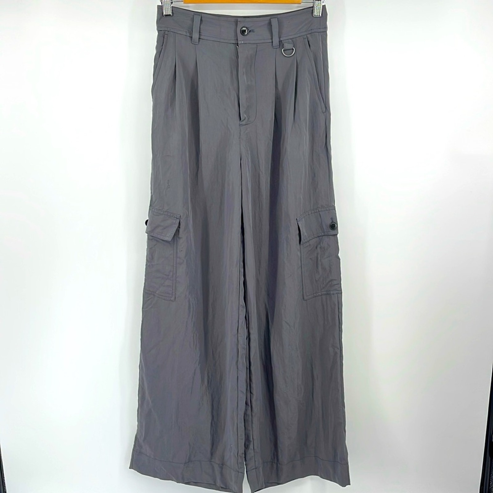 NWT Madewell Harlow hi rise pleated silky wide leg cargo pants sz 0