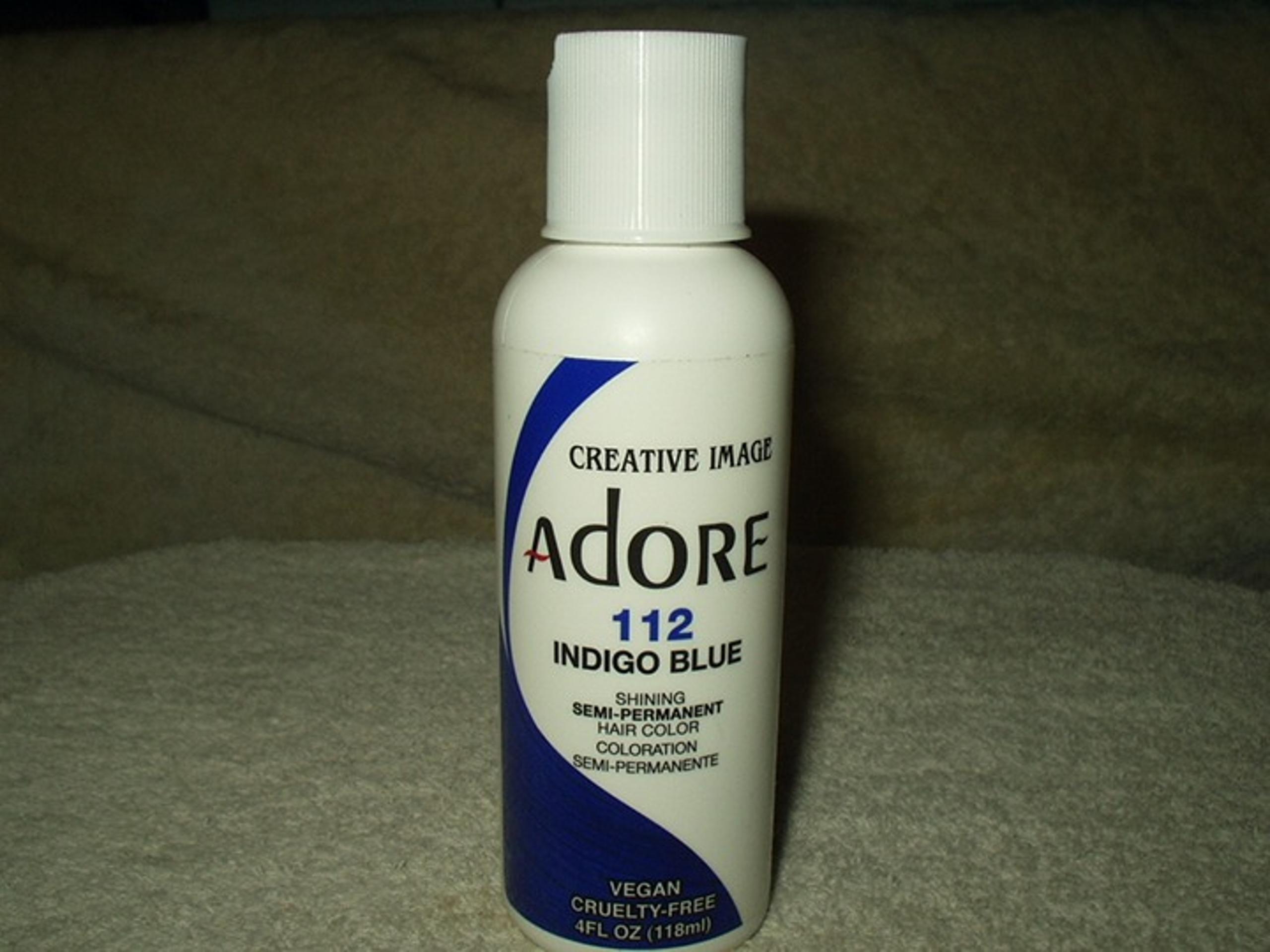 CREATIVE IMAGE ADORE 112 INDIGO BLUE SHINING SEMI-PERMANENT HAIR COLOR 4 OZ