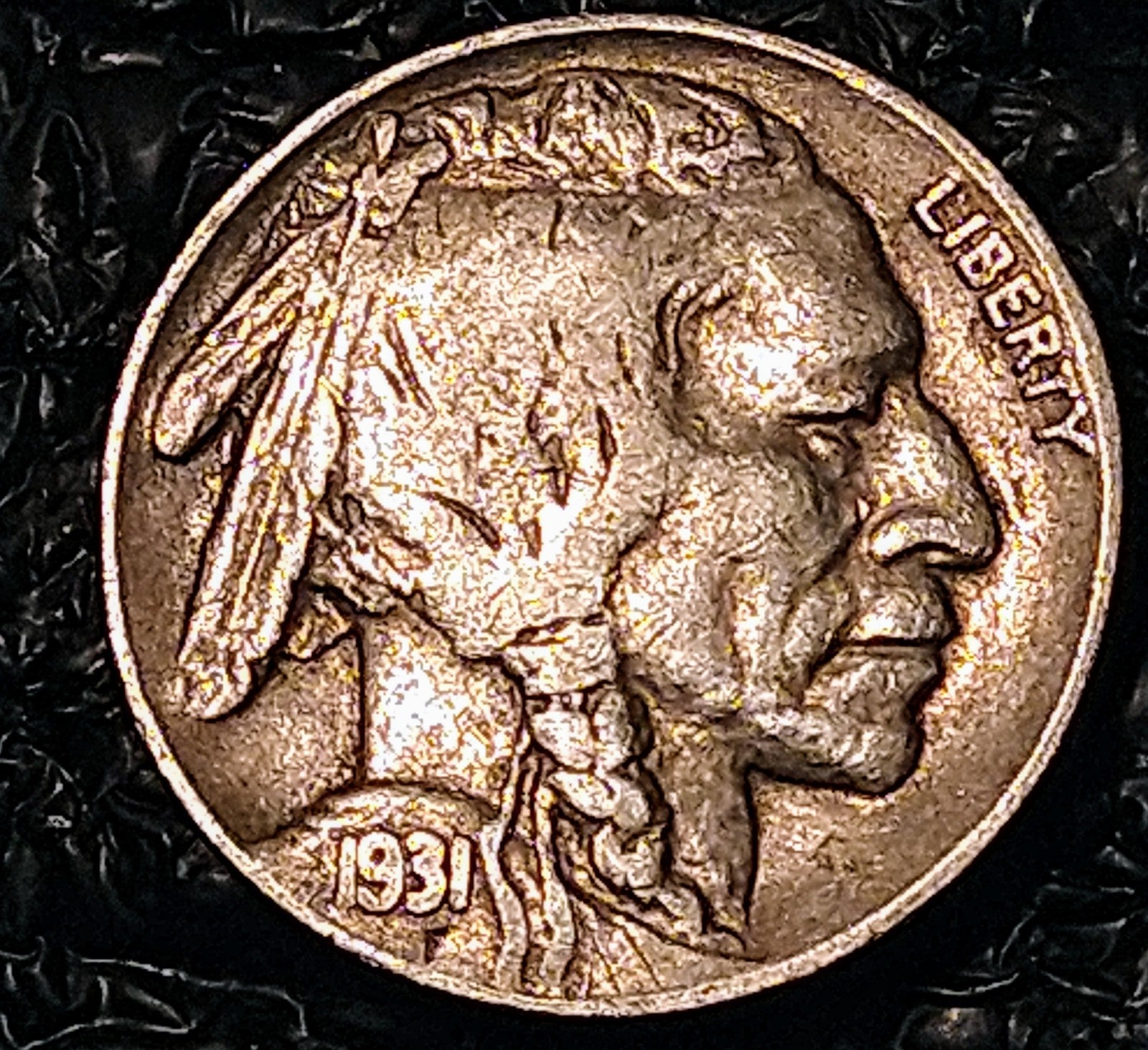 Choice 1931s Toned Buffalo Nickel Key Date USA Genuine Nice Scarce coin