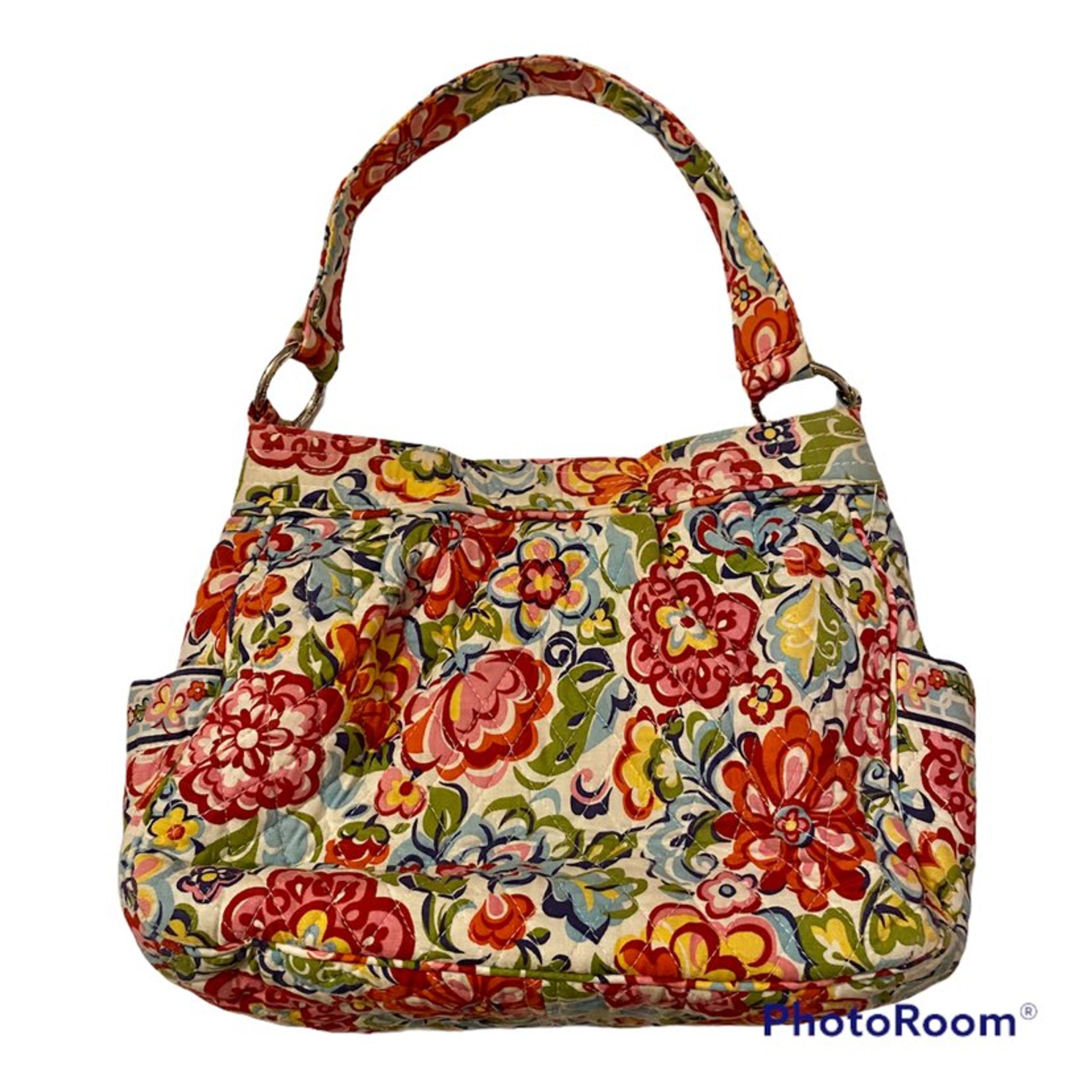 Vera Bradley Hope Garden Reversible Tote Handbag Zip Pockets Quilted Retired LC1