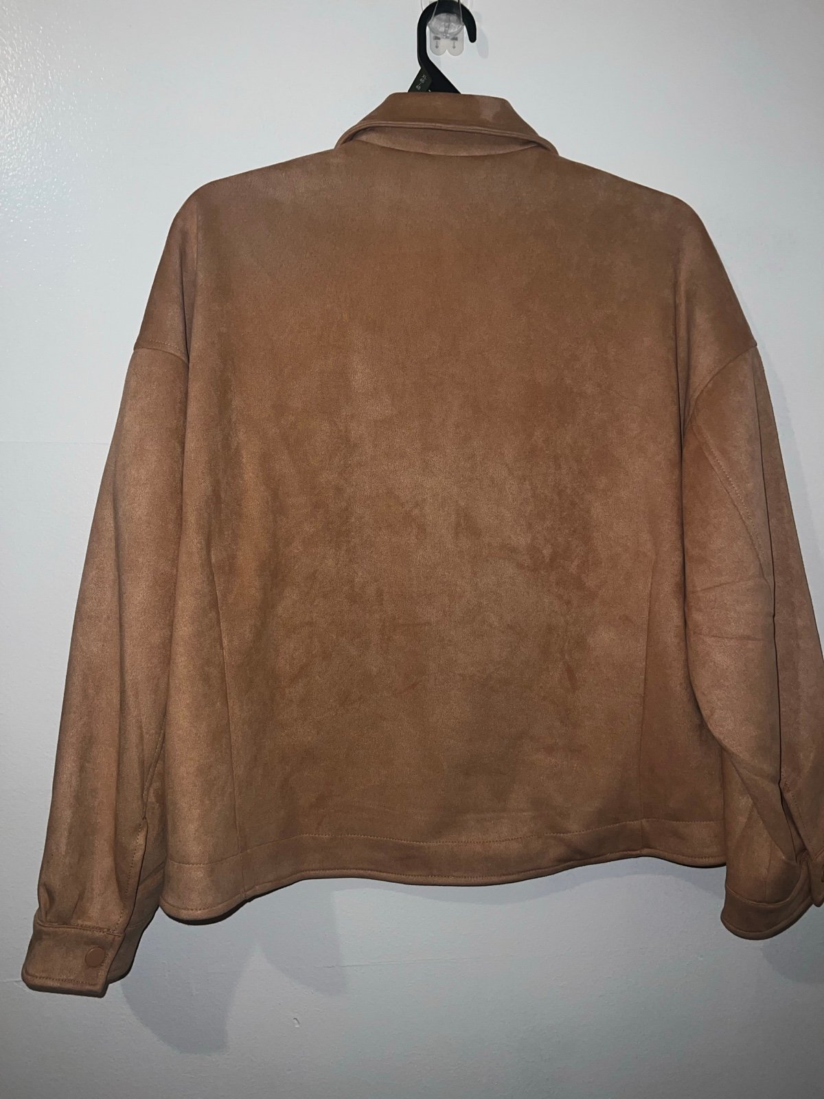 NWT Scoop Women Oversized Crop Faux Suede Jacket Size XL (16
