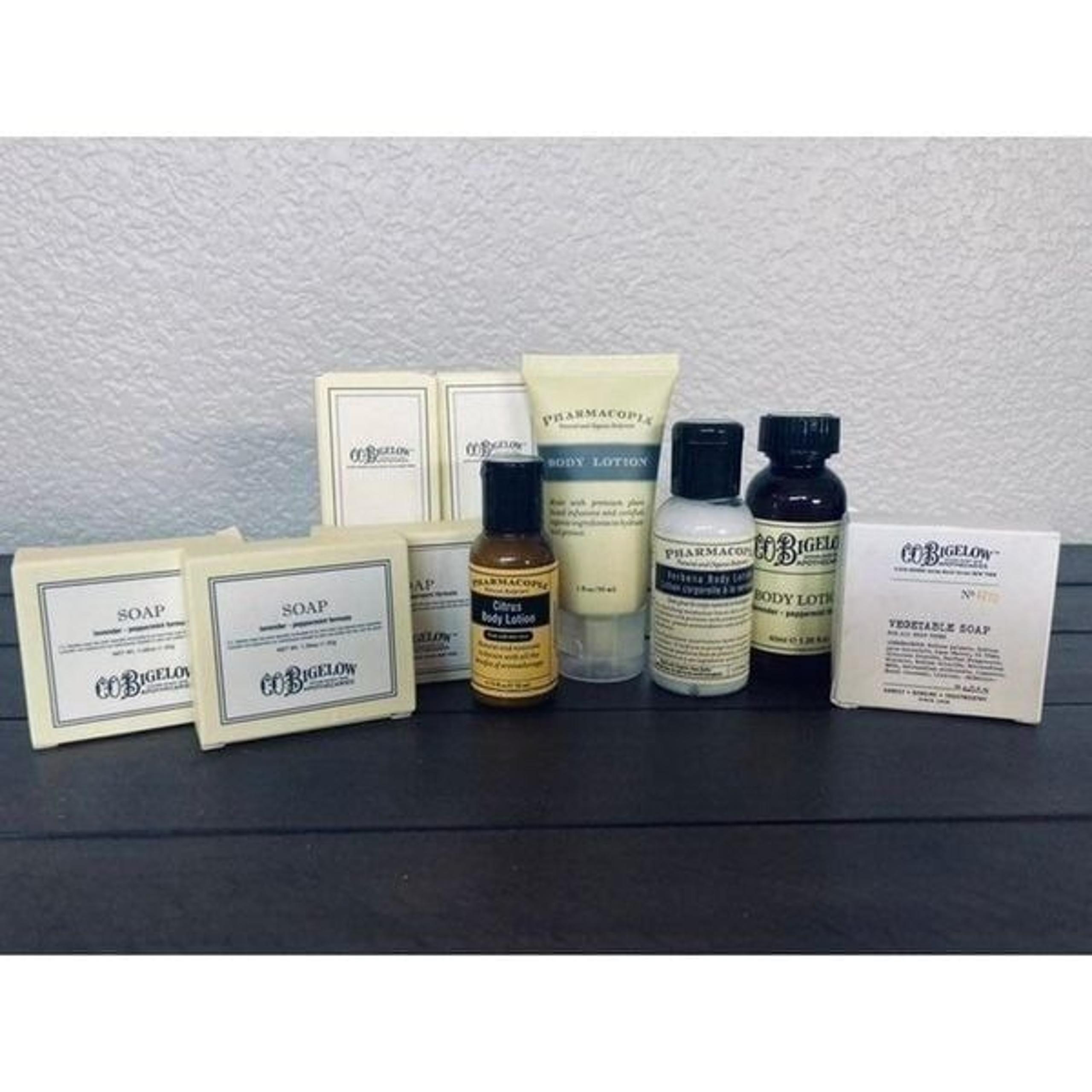 NWT Bigelow Pharmacopia Travel Hotel Toiletry Lot