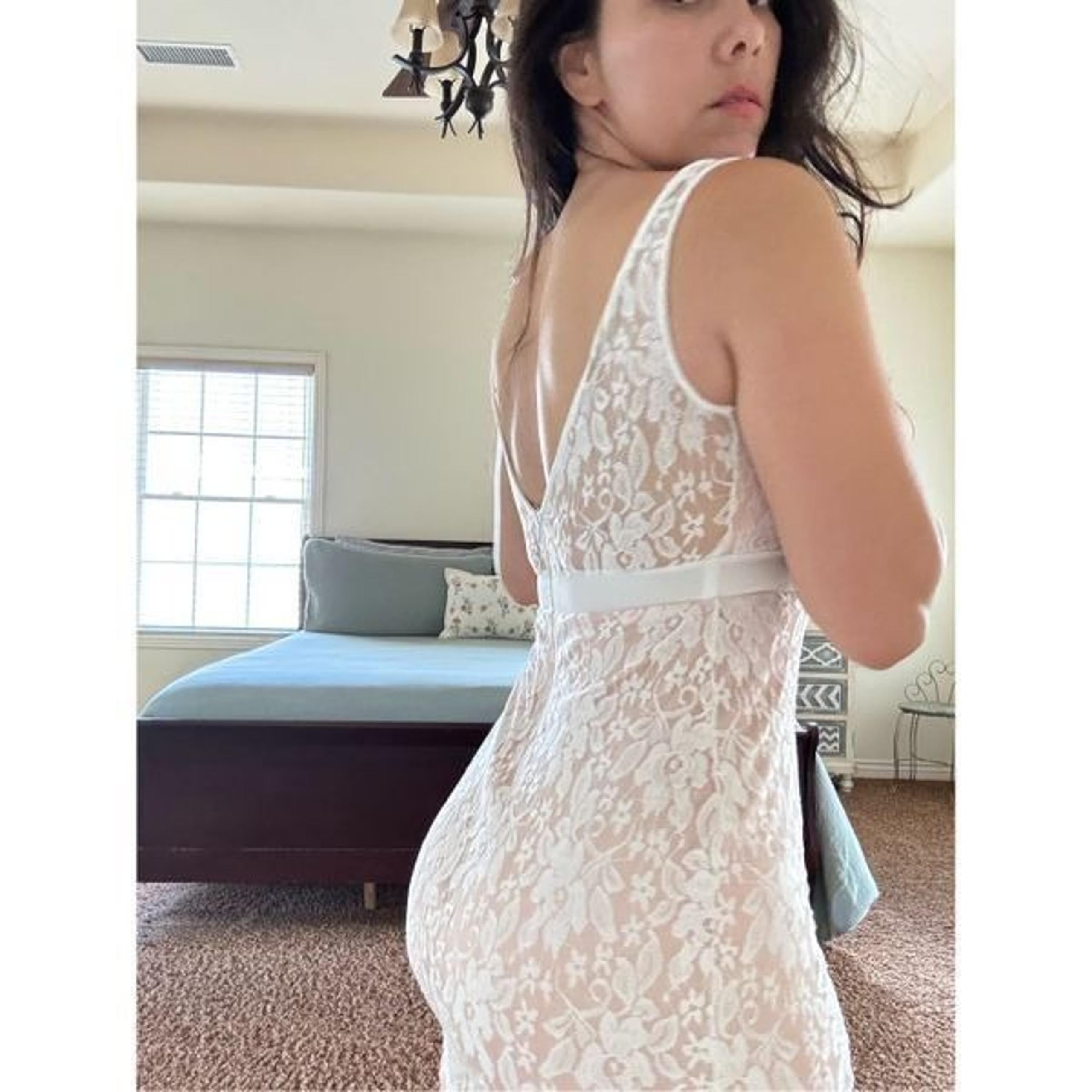 Vintage cream floral lace mermaid bodycon dress low scoop back sleeveless