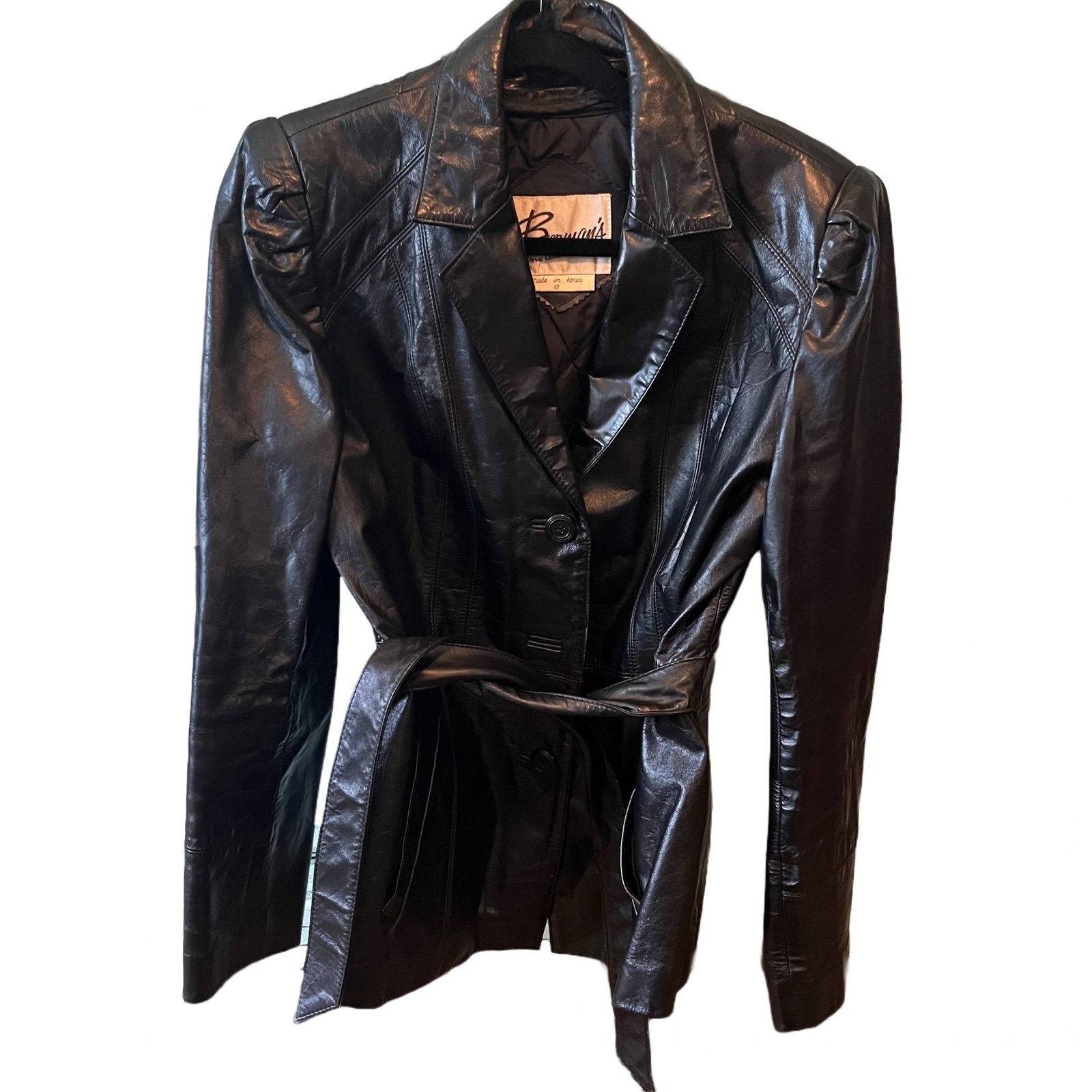 Vintage Berman’s women’s ladies leather jacket. Size 12.