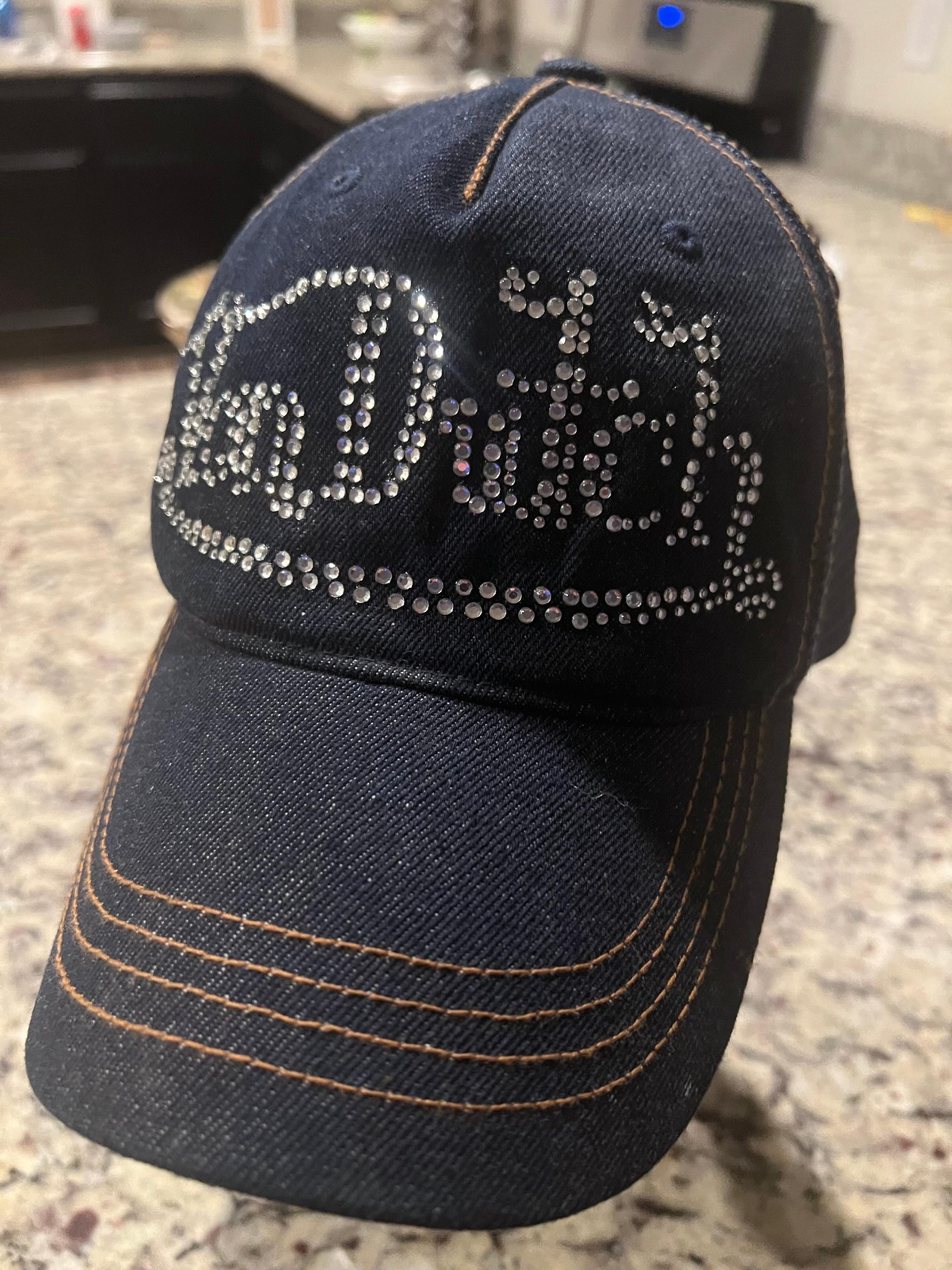 Von Dutch rhinestone trucker hat woman’s denim blue SnapBack mint vintage