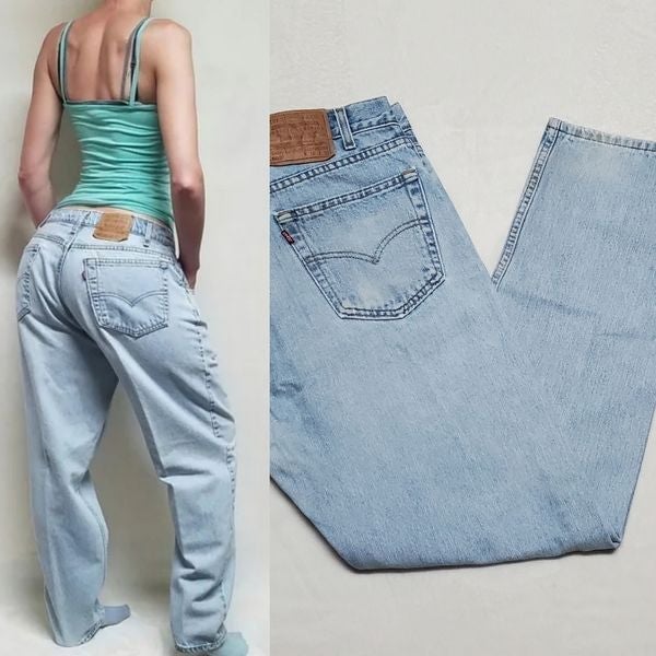 Vintage 1999 Levi's 505 Grunge Regular Straight Leg Light Wash Distressed Jeans