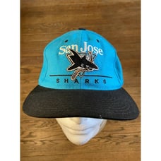 Vtg San Jose Sharks Snapback Hat Wool