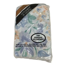 Vintage Tastemaker By Stevens Flowers Purple Blue Orange Standard Pillow Case 2