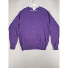 Peter Millar Sweater Mens Large Purple V Neck Cashmere Golf Sports Pullover
