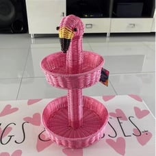 2 tier Flamingo Wicker Basket !
