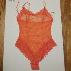 Coral Orange Lace Bodysuit